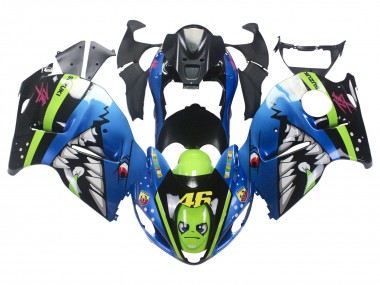 Online Azul Verde Tiburón 46 Carenado Moto Suzuki GSXR 1300 Hayabusa 1996-2007