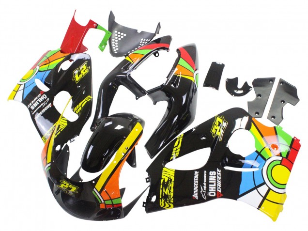 Online Negro Multicolor 27 Carenado Moto Suzuki GSXR 600 / GSXR 750 1996-2000