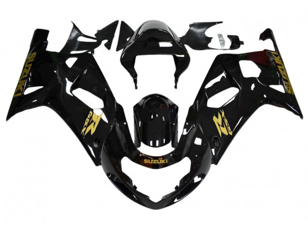 Online Negro Brillante Oro Calcomanía Carenado Moto Suzuki GSXR 600 / GSXR 750 2001-2003