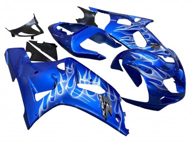 Online Azul Blanco Llama Carenado Moto Suzuki GSXR 600 / GSXR 750 2001-2003