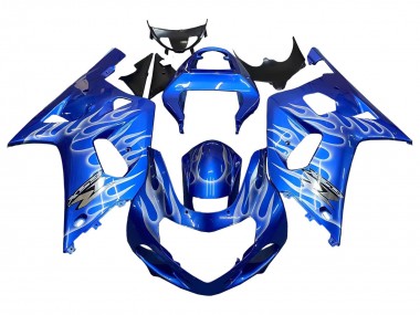 Online Azul Blanco Llama Carenado Moto Suzuki GSXR 600 / GSXR 750 2001-2003