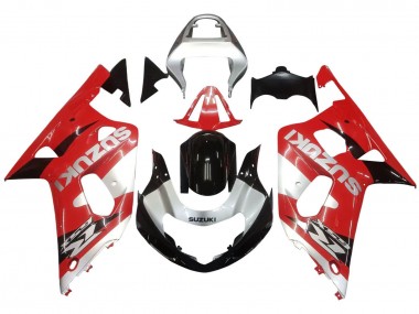 Online Rojo Blanco Negro Brillante Carenados Moto Suzuki GSXR 600 / GSXR 750 2001-2003