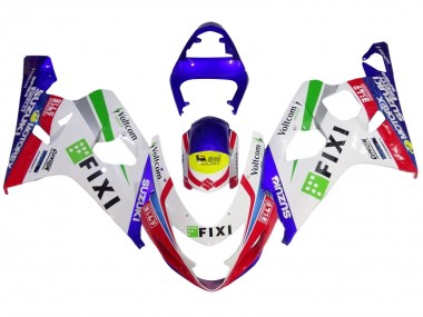 Online Blanco Azul Rojo Amarillo Verde Fixi Carenado Moto Suzuki GSXR 600 / GSXR 750 2004-2005