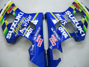 Online Azul Blanco Amarillo Verde Telefonica Motul MoviStar Carenados Moto Suzuki GSXR 600 / GSXR 750 2004-2005