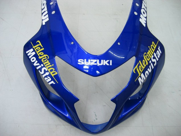 Online Azul Blanco Amarillo Verde Telefonica Motul MoviStar Carenados Moto Suzuki GSXR 600 / GSXR 750 2004-2005