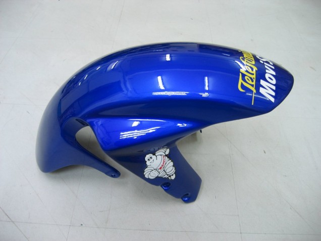 Online Azul Blanco Amarillo Verde Telefonica Motul MoviStar Carenados Moto Suzuki GSXR 600 / GSXR 750 2004-2005