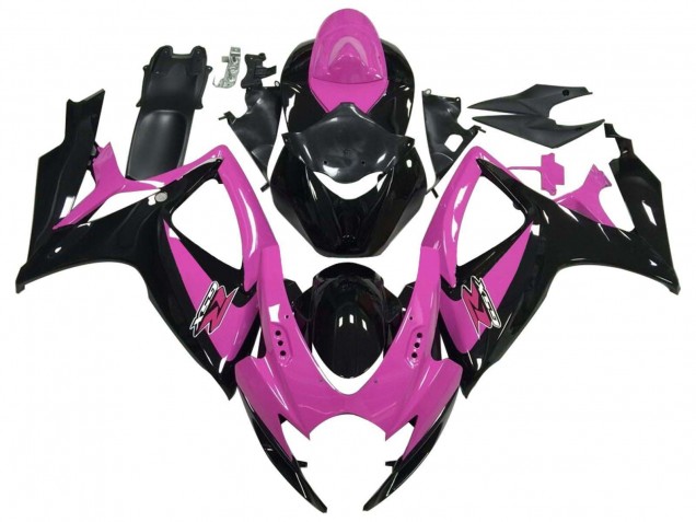 Online Rosa Negro Brillante Carenados Moto Suzuki GSXR 600 / GSXR 750 2006-2007
