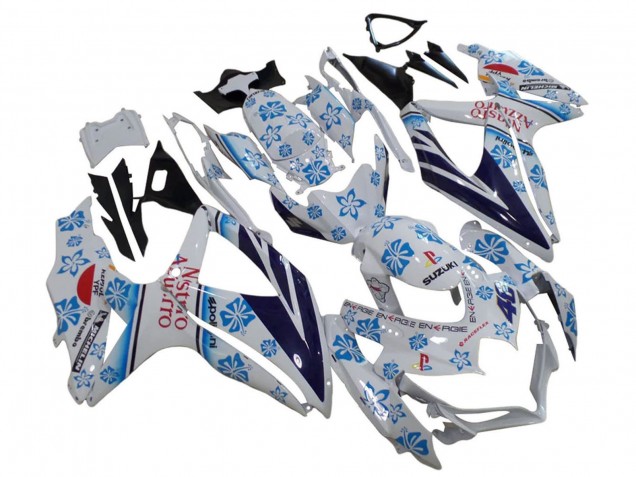 Online Blanco Azul Negro Rojo Nastro Azzurro Carenado Moto Suzuki GSXR 600 / GSXR 750 2006-2007