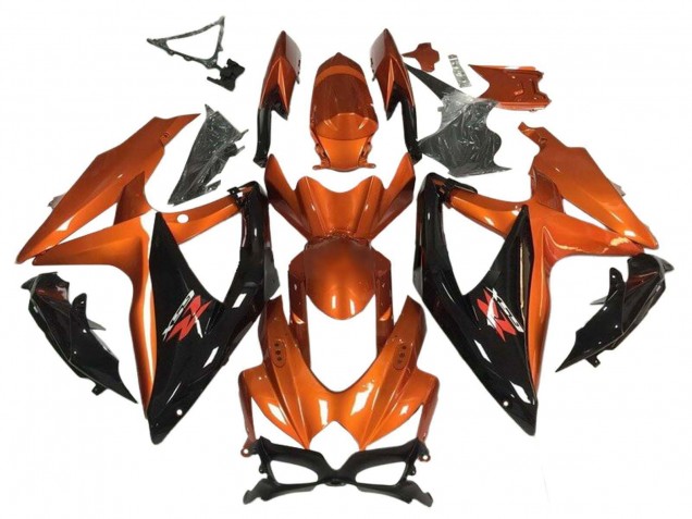 Online Naranja Negro Brillante Carenados Moto Suzuki GSXR 600 / GSXR 750 2008-2010