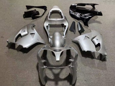Online Plata Negro Brillante Carenado Moto Kawasaki ZX9R 2002-2003
