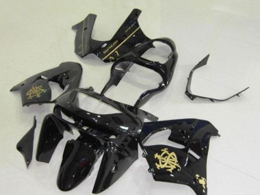 Online Negro Brillante Oro Jw Carenado Moto Kawasaki ZX9R 1998-1999