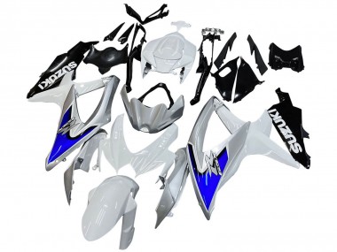 Online Blanco Plata Azul Negro Carenado Moto Suzuki GSXR 600 / GSXR 750 2008-2010