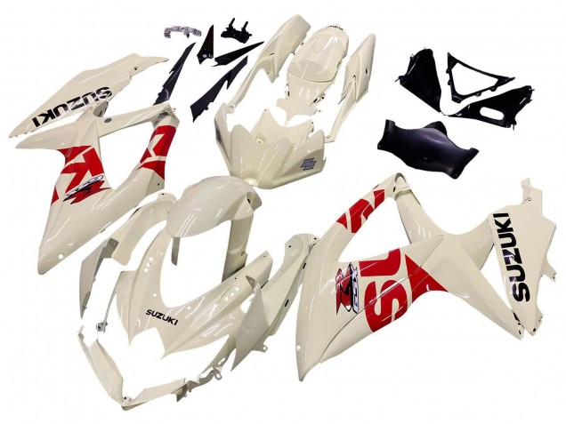 Online Crema Blanco Rojo Negro Carenado Moto Suzuki GSXR 600 / GSXR 750 2008-2010