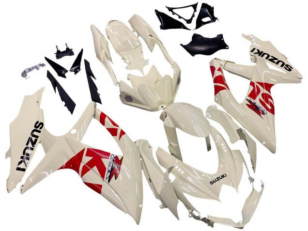 Online Crema Blanco Rojo Negro Carenado Moto Suzuki GSXR 600 / GSXR 750 2008-2010