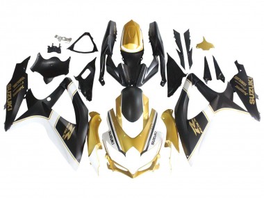 Online Negro Mate Blanco Oro Carenado Moto Suzuki GSXR 600 / GSXR 750 2008-2010