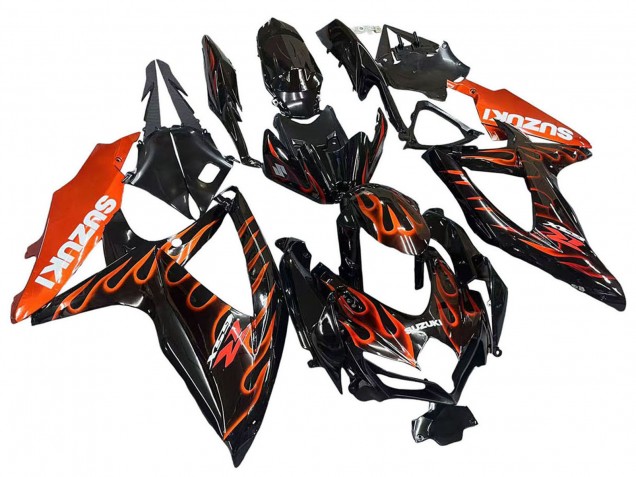 Online Negro Brillante Naranja Llama Carenado Moto Suzuki GSXR 600 / GSXR 750 2008-2010