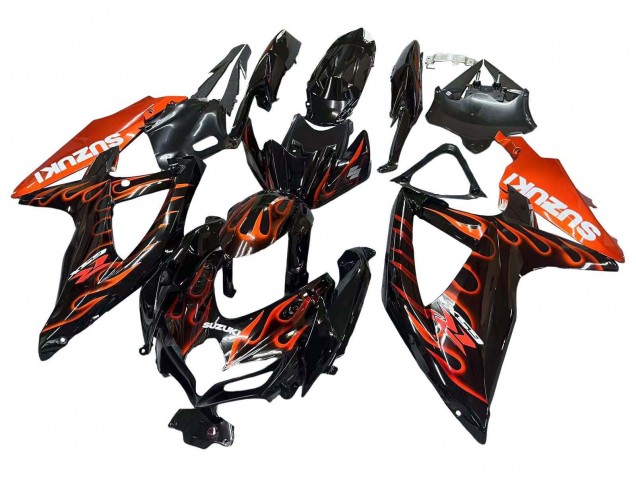Online Negro Brillante Naranja Llama Carenado Moto Suzuki GSXR 600 / GSXR 750 2008-2010