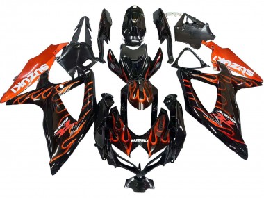 Online Negro Brillante Naranja Llama Carenado Moto Suzuki GSXR 600 / GSXR 750 2008-2010