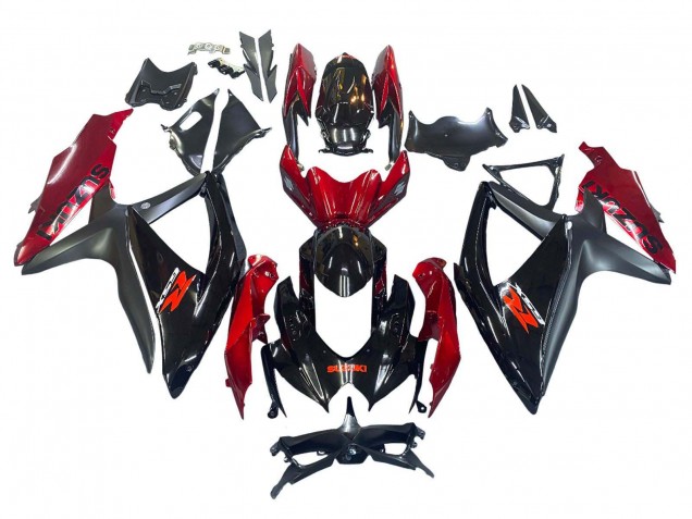 Online Rojo Negro Brillante Carenados Moto Suzuki GSXR 600 / GSXR 750 2008-2010