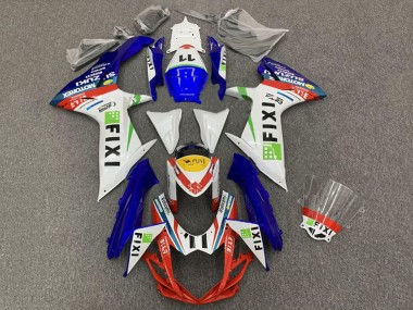 Online Blanco Azul Rojo Verde Amarillo Fixi 11 Carenado Moto Suzuki GSXR 600 / GSXR 750 2008-2010