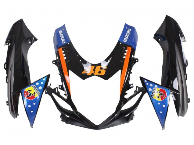 Online Azul Claro Naranja Negro Blanco Tiburón 46 Carenado Moto Suzuki GSXR 600 / GSXR 750 2011-2024