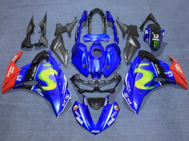Online Azul Negro Brillante Rojo ENEOS Monstruo Carenado Moto Yamaha YZF R3/R25 2015-2018