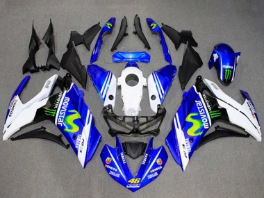Online Blanco Azul Verde MoviStar Monstruo Carenado Moto Yamaha YZF R3/R25 2015-2018