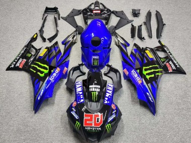 Online Azul Negro Brillante Verde ENEOS Monstruo 20 Carenado Moto Yamaha YZF R3/R25 2019-2021