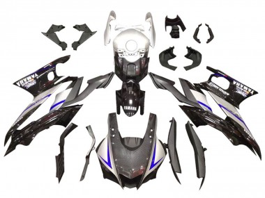Online Plata Negro Brillante FibraCarbono Estilo Carenado Moto Yamaha YZF R3/R25 2019-2021