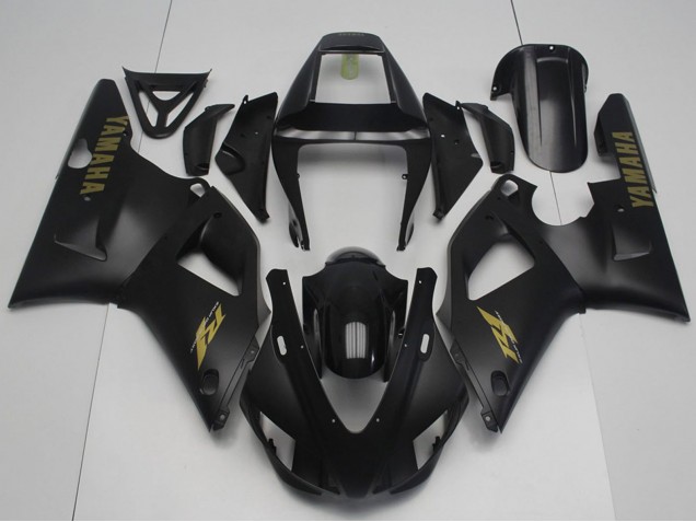 Online Negro Brillante Negro Mate Oro Carenado Moto Yamaha YZF R1 1998-1999
