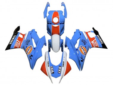 Online Azul Blanco Naranja Negro Gulf Carenado Moto Yamaha YZF R3/R25 2019-2021