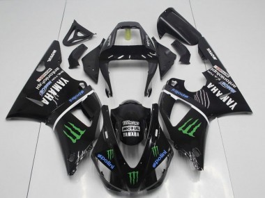 Online Negro Brillante Azul Verde Motul Monstruo Drink Carenado Moto Yamaha YZF R1 1998-1999