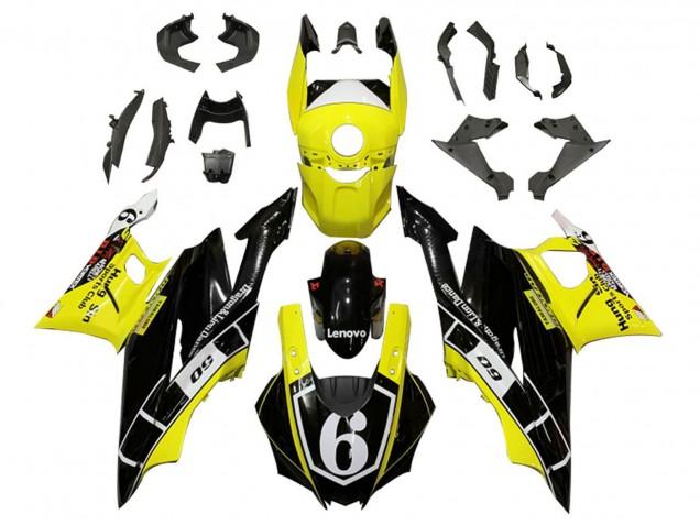 Online Amarillo Blanco Negro Brillante Lenovo 6 Carenado Moto Yamaha YZF R3/R25 2019-2021