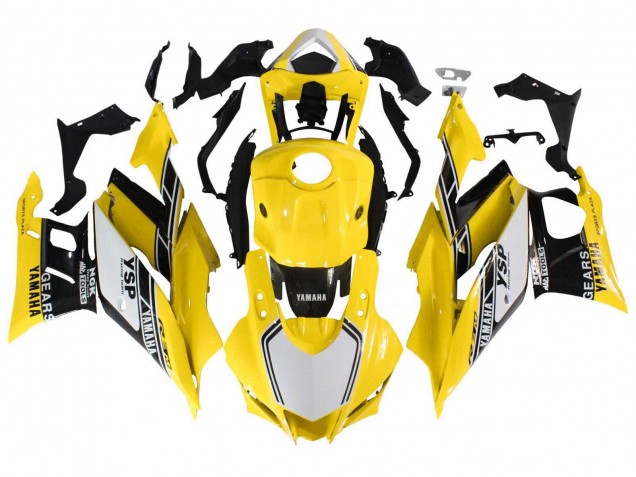 Online Amarillo Blanco Negro Raya Carenado Moto Yamaha YZF R3/R25 2019-2021