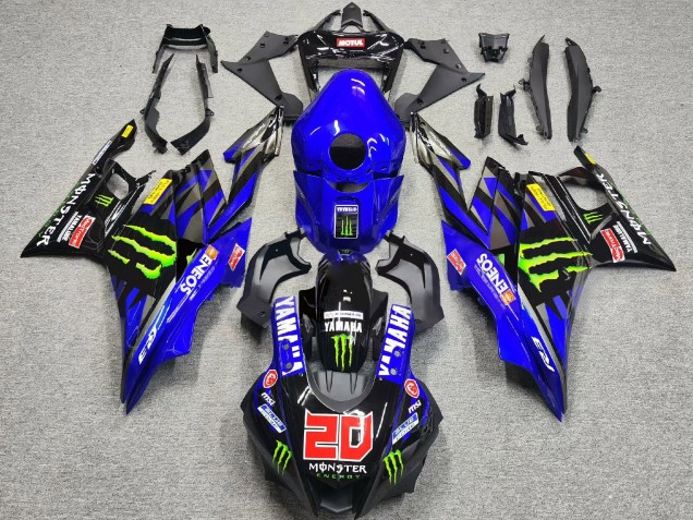 Online Azul Verde Negro Monstruo ENEOS 20 Carenado Moto Yamaha YZF R3/R25 2022-2024