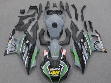 Online Nardo Gris Verde Negro Monstruo ENEOS 46 Carenado Moto Yamaha YZF R3/R25 2022-2024