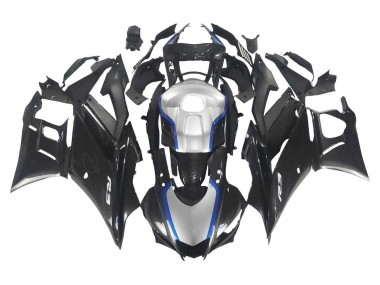 Online Negro FibraCarbono Estilo Plata Azul Carenado Moto Yamaha YZF R3/R25 2022-2024