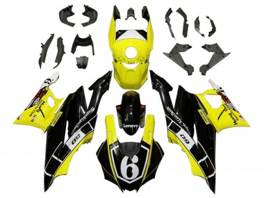 Online Amarillo Blanco Negro Lenovo 6 Carenado Moto Yamaha YZF R3/R25 2022-2024