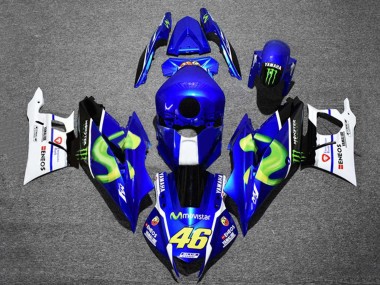 Online Azul Blanco Negro Verde Monstruo MoviStar Yamalube ENEOS 46 Carenado Moto Yamaha YZF R3/R25 2022-2024