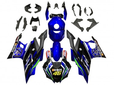Online Azul Verde Negro ENEOS 46 Carenado Moto Yamaha YZF R3/R25 2022-2024