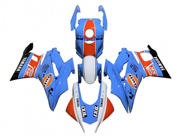 Online Azul Naranja Blanco Gulf Carenado Moto Yamaha YZF R3/R25 2022-2024