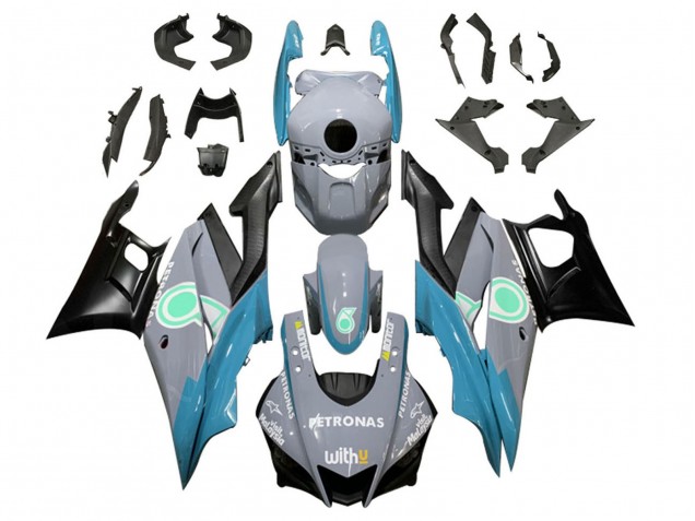 Online Nardo Gris Azul Verde Negro Petronas Carenado Moto Yamaha YZF R3/R25 2022-2024