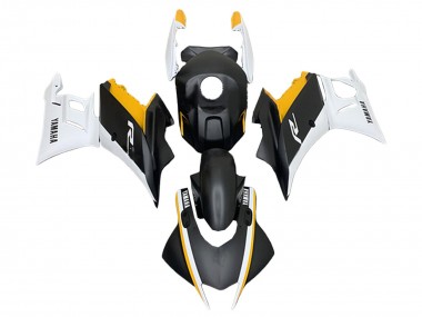 Online Blanco Amarillo Negro Mate Carenado Moto Yamaha YZF R3/R25 2022-2024
