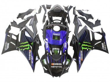 Online Azul Verde Negro Monstruo Yamalube ENEOS Carenado Moto Yamaha YZF R3/R25 2022-2024