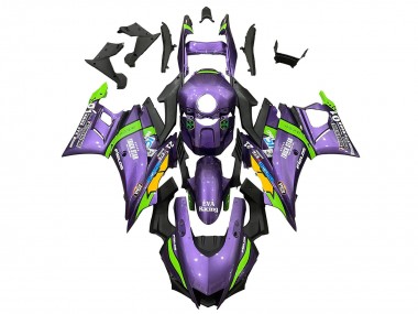 Online Púrpura Verde Amarillo Trick Star EVA Racing 21 Carenado Moto Yamaha YZF R3/R25 2022-2024