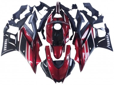Online Rojo Blanco Negro Brillante Carenados Moto Yamaha YZF R3/R25 2022-2024