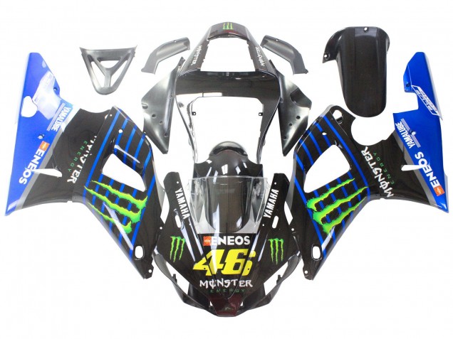 Online Azul Negro Verde Monstruo Yamalube ENEOS 46 Carenado Moto Yamaha YZF 1000 R1 2000-2001