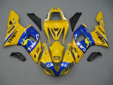 Online Blanco Amarillo Azul Motul Camello Carenado Moto Yamaha YZF 1000 R1 2000-2001