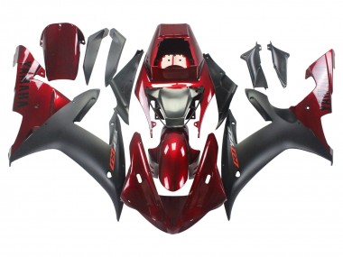 Online Rojo Negro Mate Kits Carenados Moto Yamaha YZF 1000 R1 2002-2003