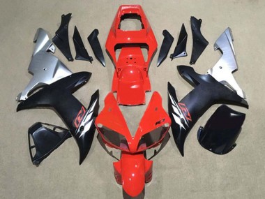 Online Rojo Plata Negro Mate Carenado Moto Yamaha YZF 1000 R1 2002-2003